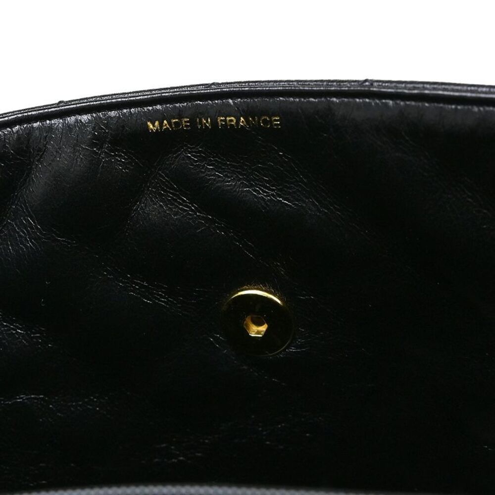 Chanel Vintage Classic Top Handle Flap Bag Quilted Caviar Black Leather Handbag - Picture 8 of 9